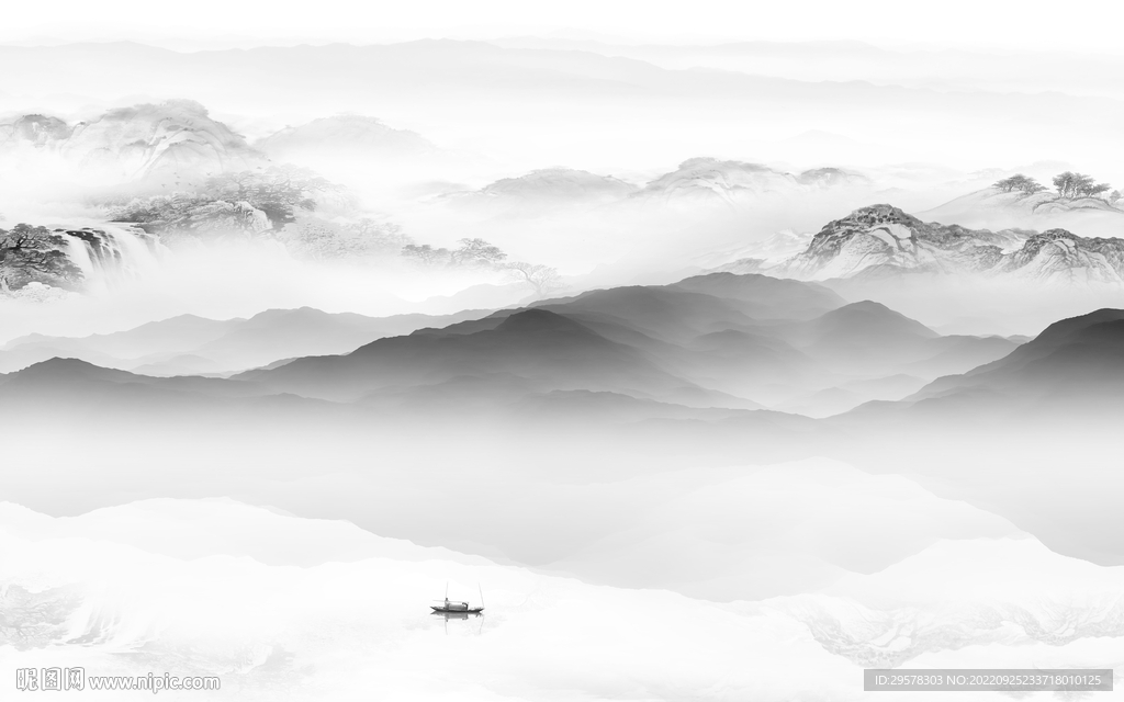 简约意境高端山水 TIf分层