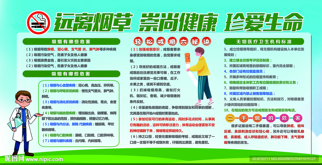 远离烟草珍爱生命展板