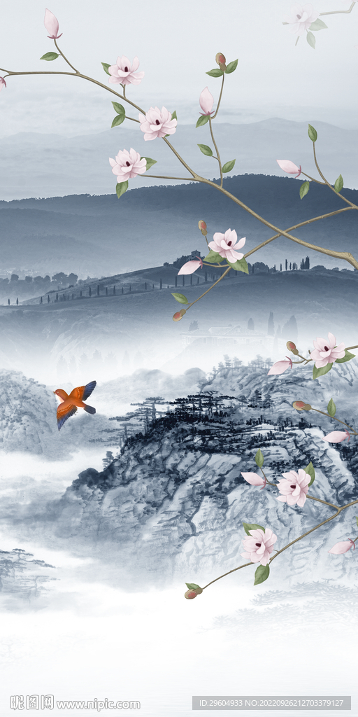 别墅 中式现代玄关 TIf分层