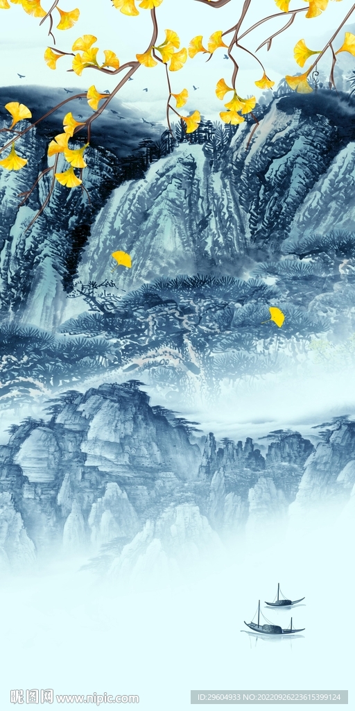 新款现代山水玄关 TIf分层