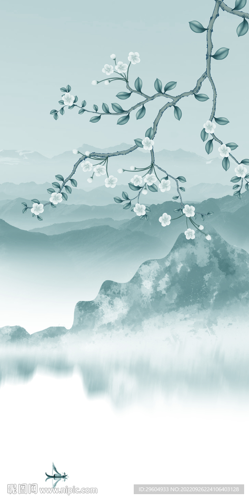 中式现代山水玄关 TIf分层