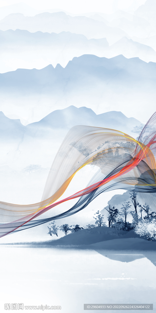 高端现代山水玄关 TIf分层