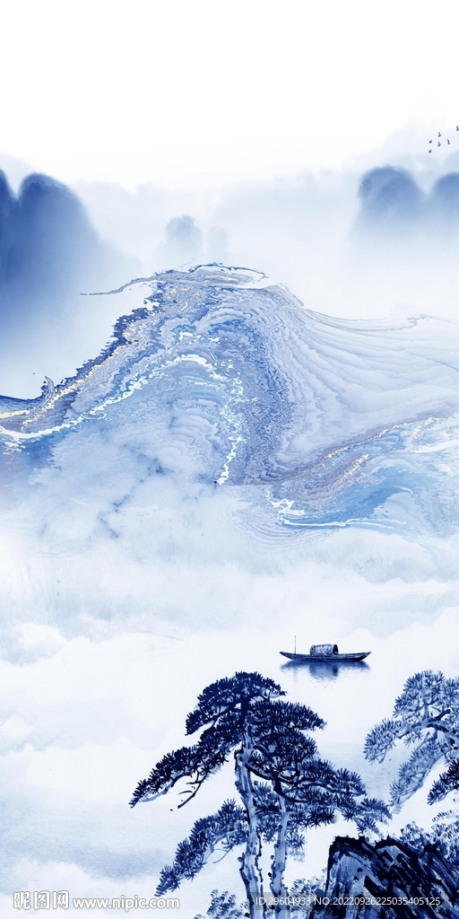 简约现代山水玄关 TIf分层