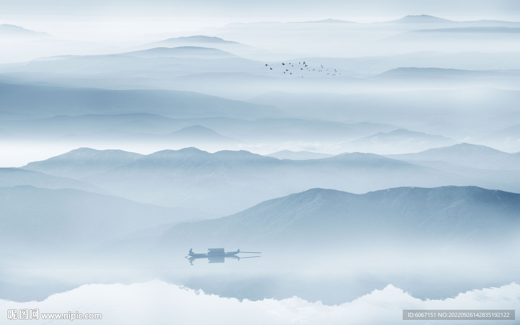 新中式山水墨画背景墙