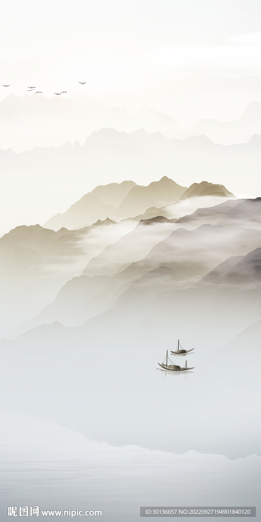 人气现代玄关山水 tiF分层