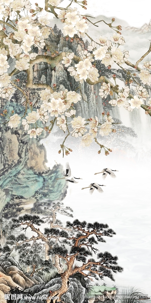 新款现代玄关山水 tiF分层