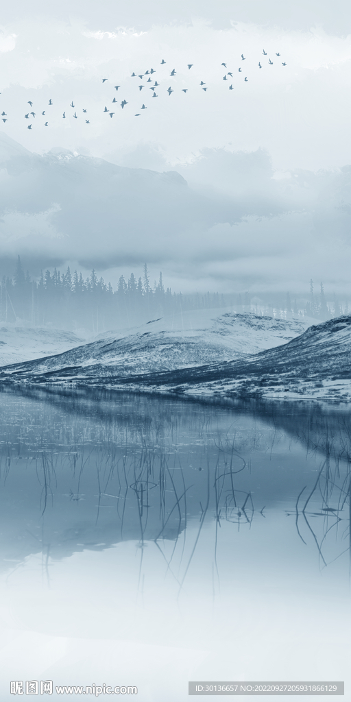 简约高档山水玄关 TiF分层