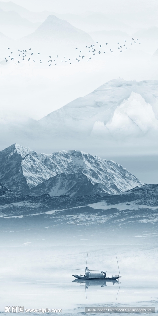 高清 现代玄关山水 tiF分层