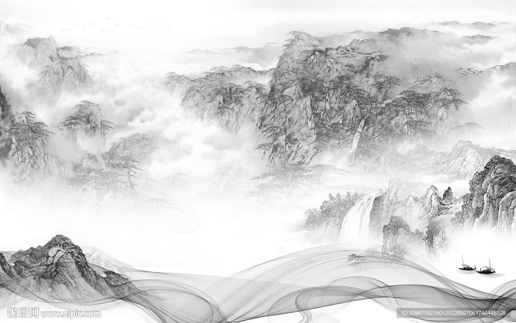 极简新上架山水画 TiF分层