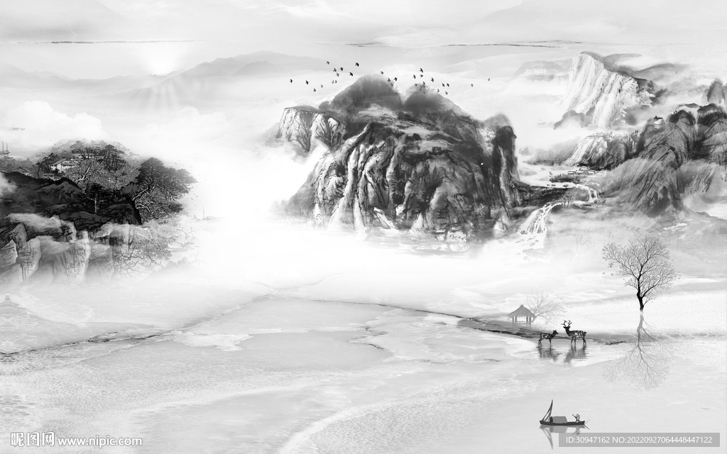 新款新上架山水画 TiF分层