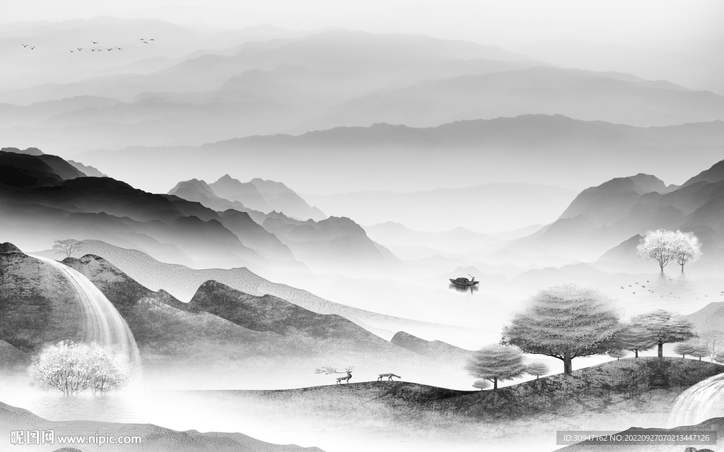 中国风新上架山水画 TiF分层