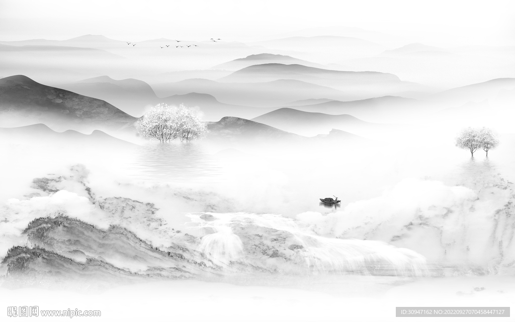 新中式新上架山水画 TiF分层