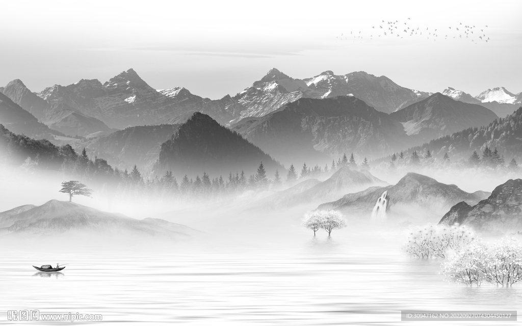 新品新款中式山水 TiF分层