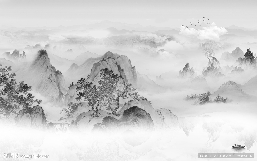 新上架新款中式山水 TiF分层