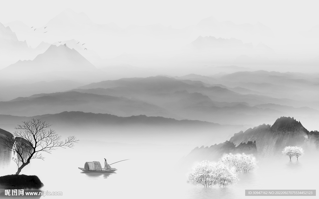 中国风新款中式山水 TiF分层