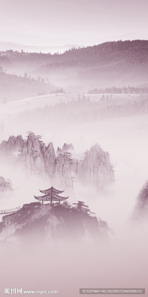 迷雾玄关新款山水 TIf分层