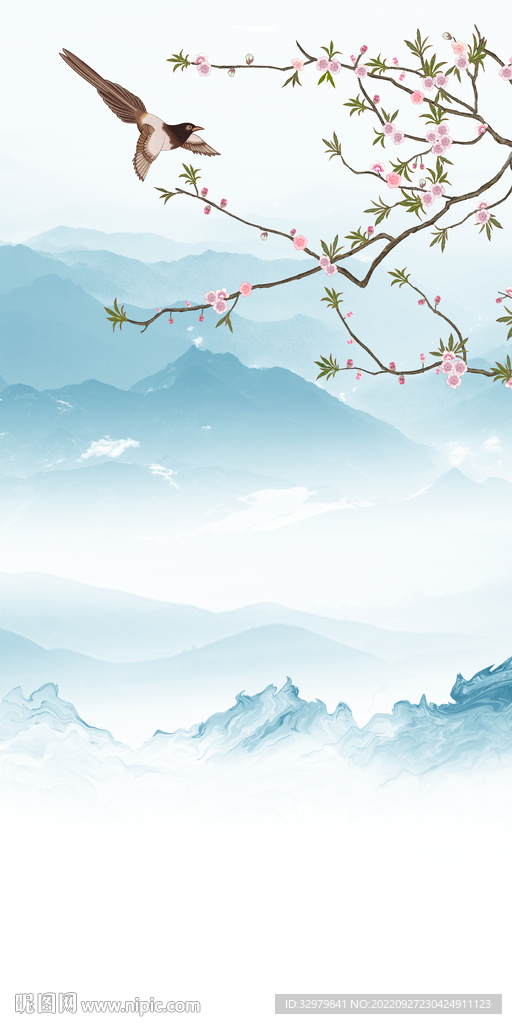 花鸟大气山水玄关 TIf分层