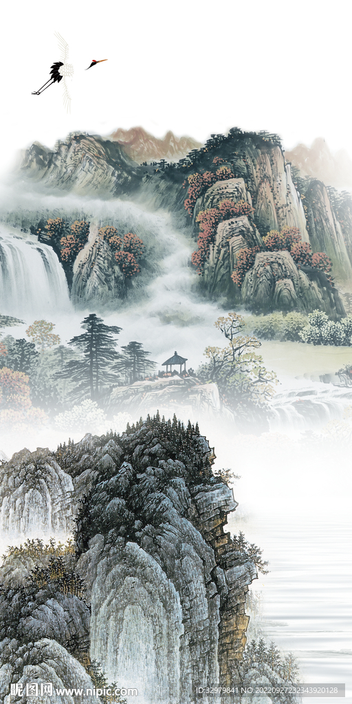 古风玄关新款山水 TIf分层