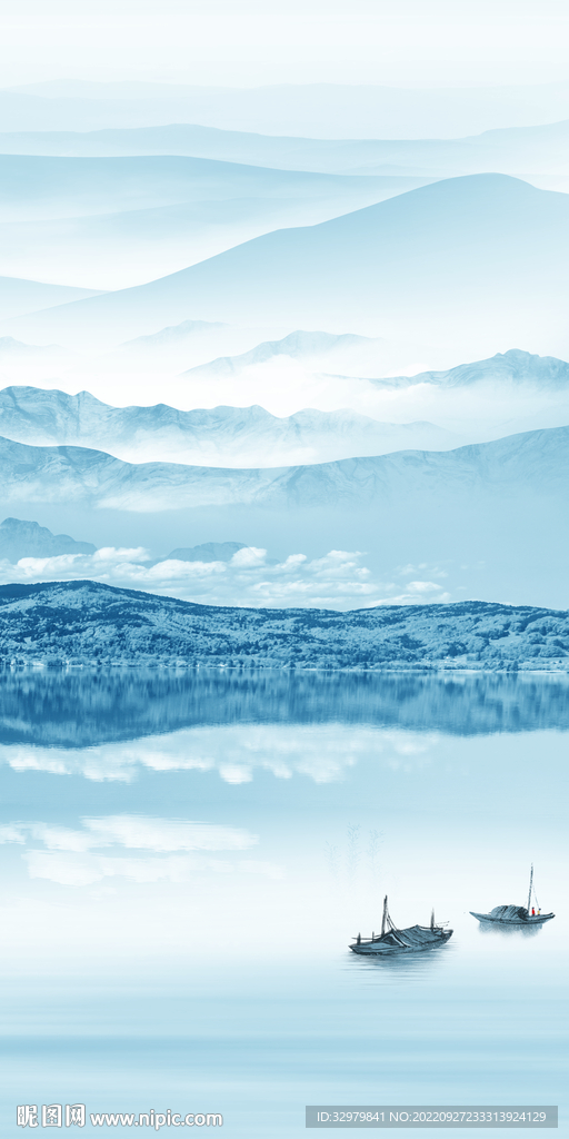 别墅 玄关中式山水 TIf分层