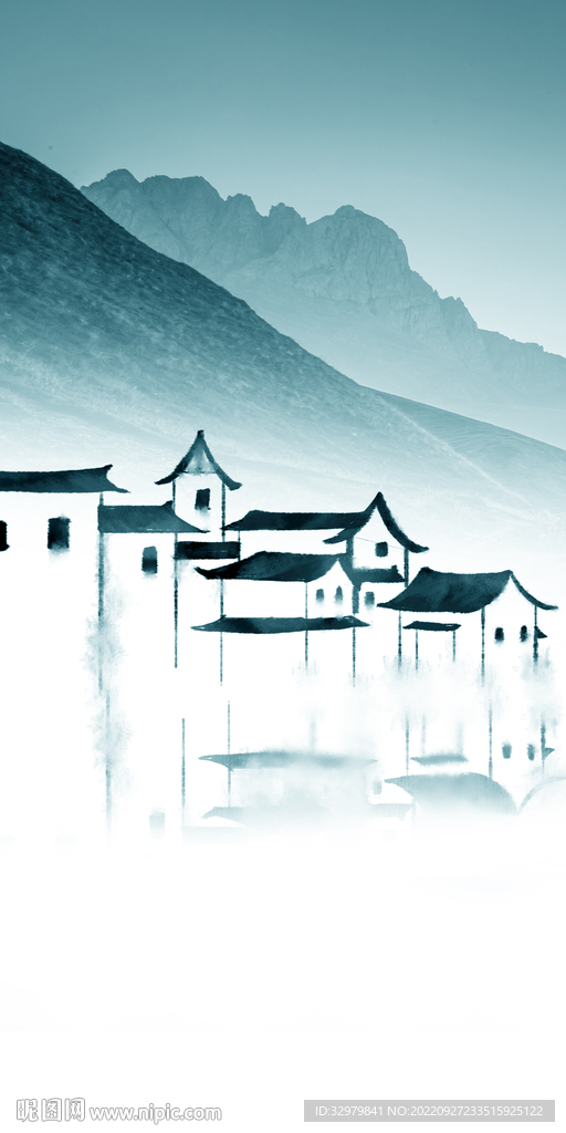 中式玄关新款山水 TIf分层