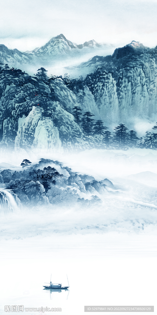 最新 玄关中式山水 TIf分层