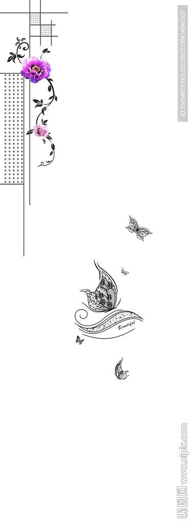 高清分层透明底推拉门打印图