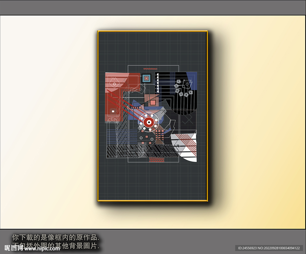 西部牛仔抽象装饰画