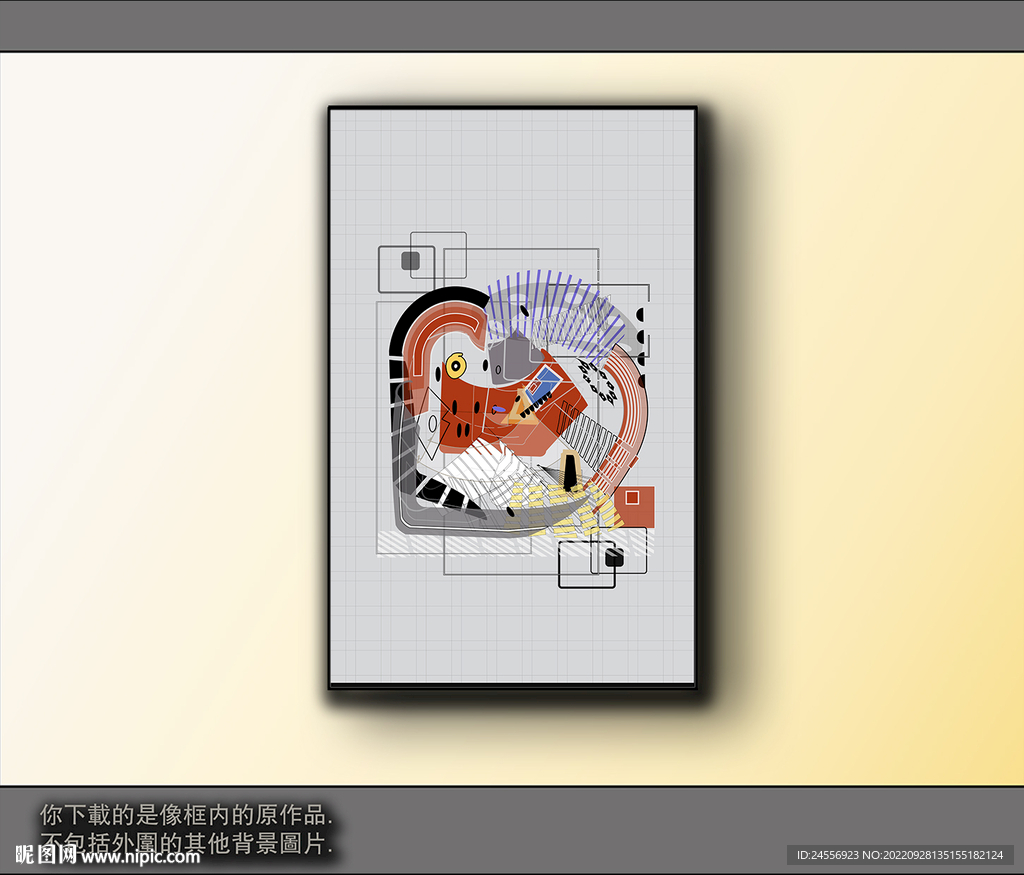 西部牛仔抽象装饰画