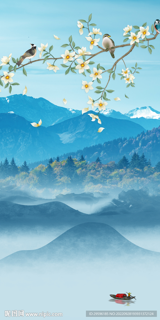 新品风景玄关山水 Tif分层