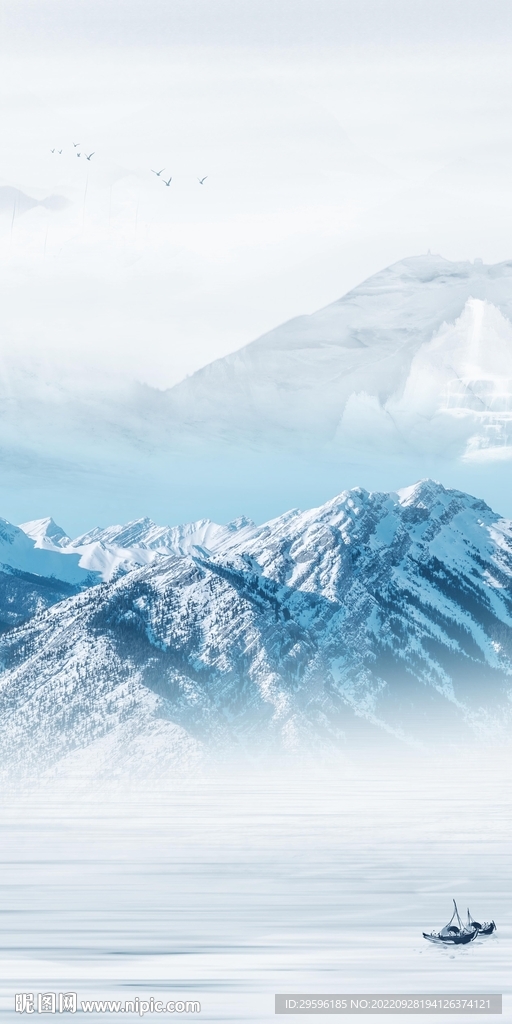 高端 风景玄关山水 Tif分层