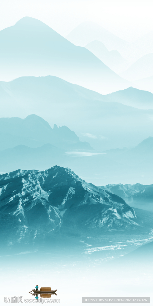 新款简约玄关山水 Tif分层