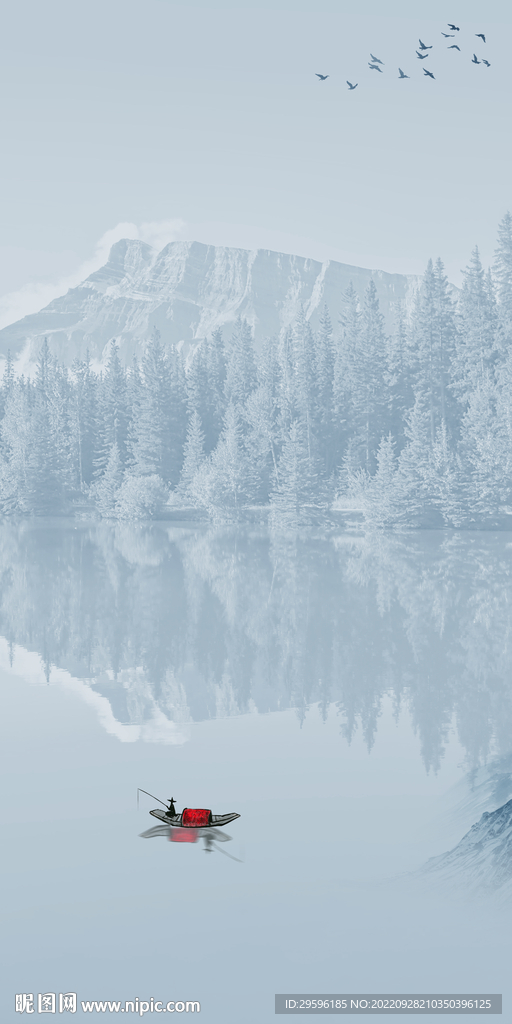 大气 中式简约山水 Tif分层