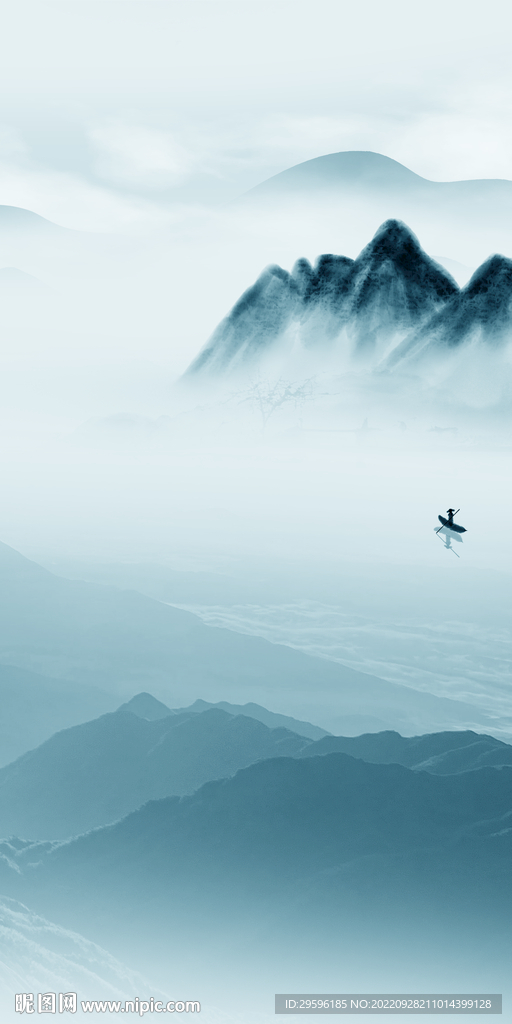 高端简约意境山水 Tif分层