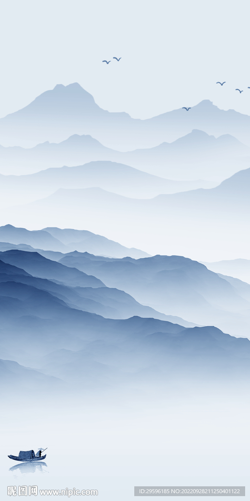 别墅 简约意境山水 Tif分层