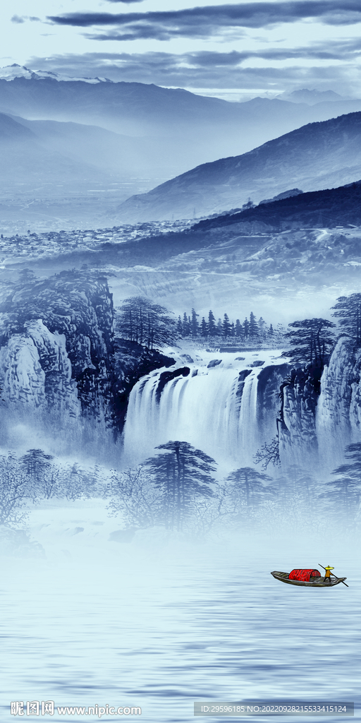 高端 新品玄关山水 Tif分层