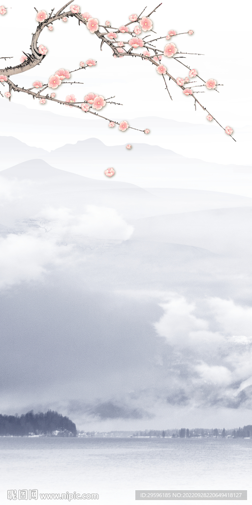 简约新品玄关山水 Tif分层