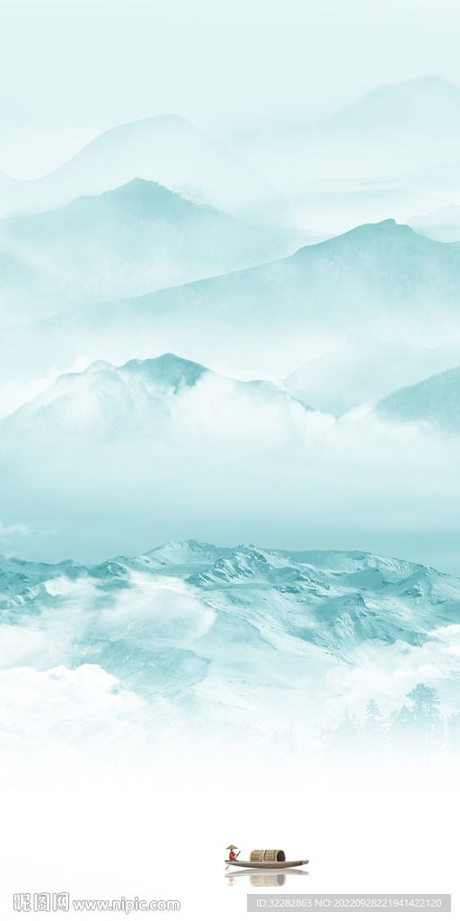 新款新式山水玄关 Tif分层