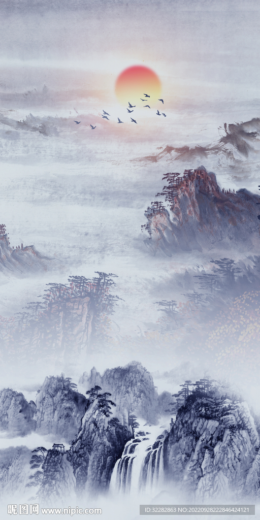 高档新式山水玄关 Tif分层