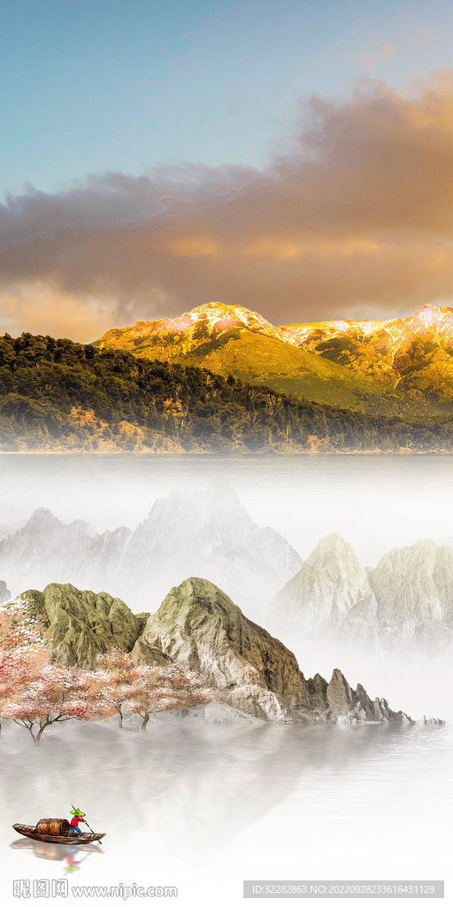 现代 新式山水玄关 Tif分层