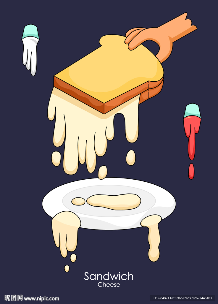 三明治插画海报