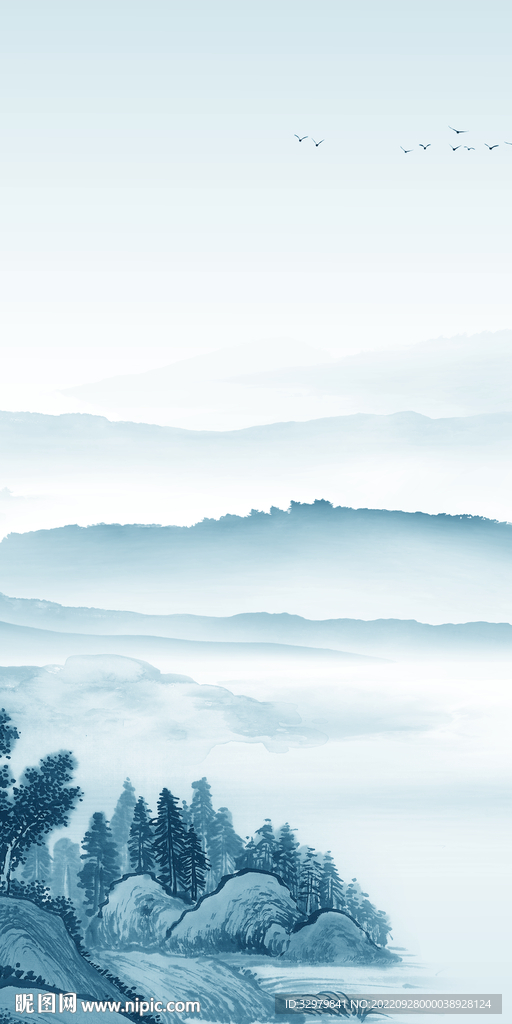 人气 玄关中式山水 TIf分层