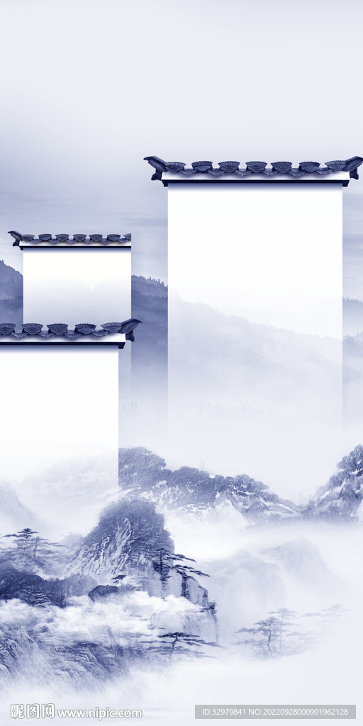 徽派 玄关中式山水 TIf分层