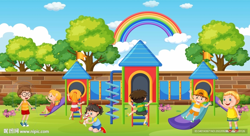 儿童游乐园背景墙