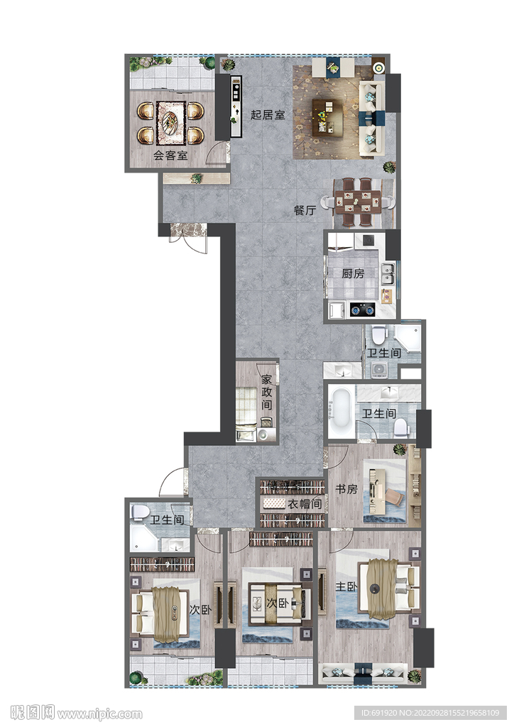 户型图 家配图 彩平图 