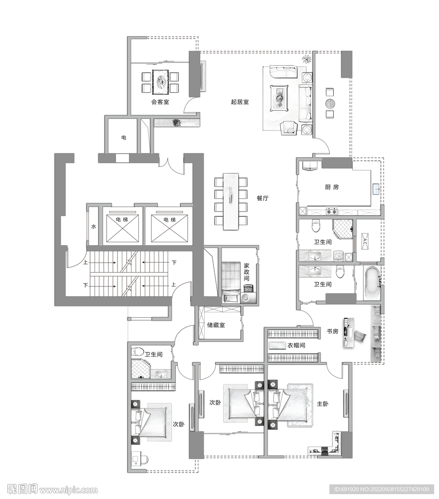 户型图 家配图 彩平图 
