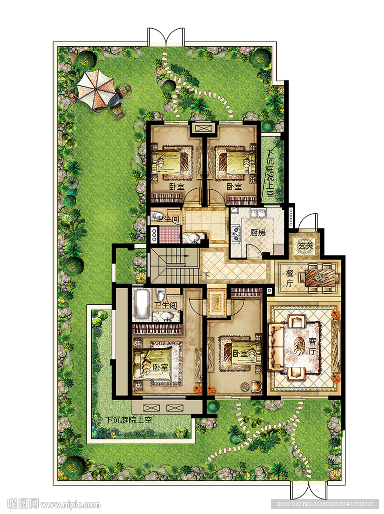 户型图 家配图 彩平图 