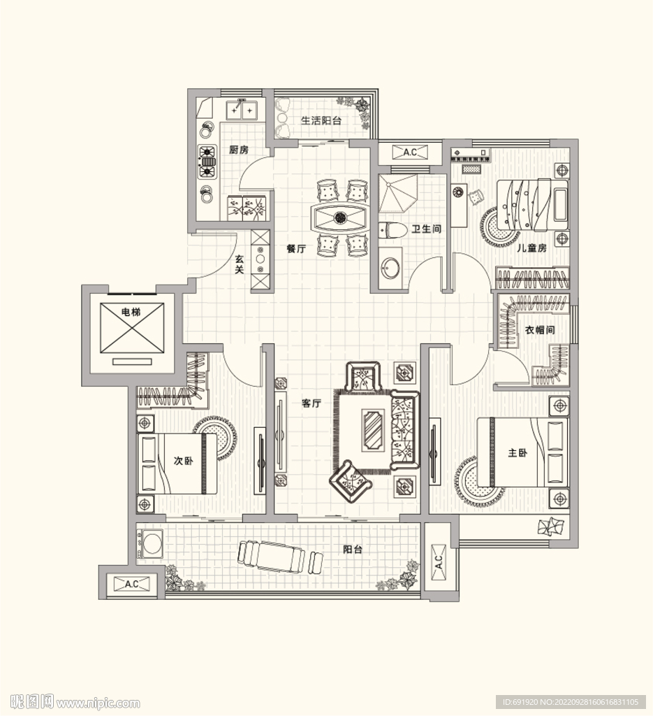 户型图 家配图 彩平图 