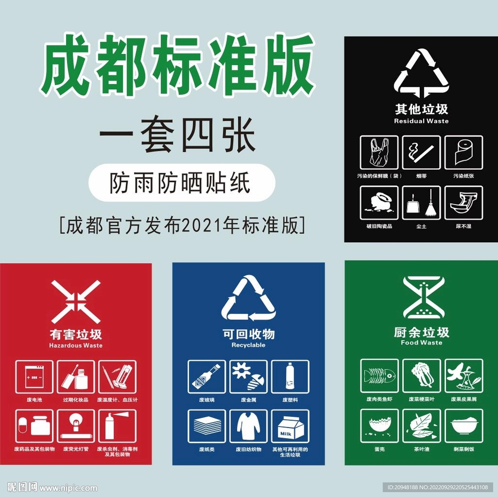 成都垃圾分类图标