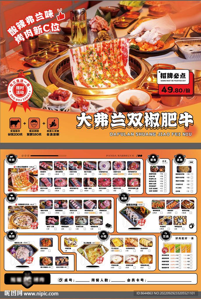 烤肉菜单