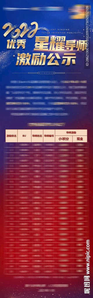 2022奖励表彰名单公示长图